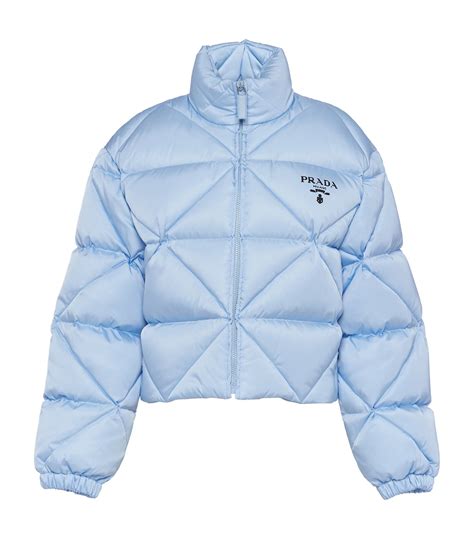 prada puffer jacket women's blue|Prada puffer jacket ladies.